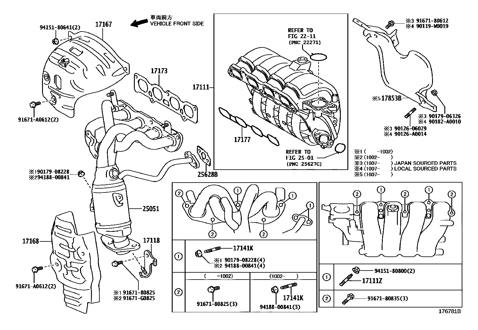 Toyota YARIS Manifold EPC diagram — 176781B