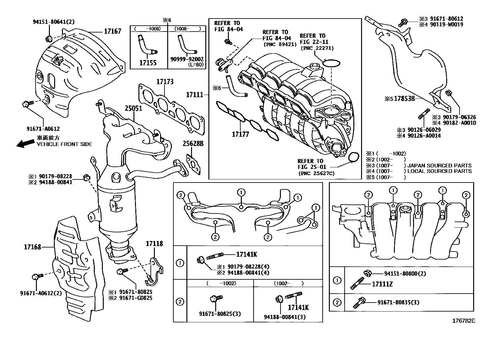 Toyota YARIS Manifold EPC diagram — 176782E