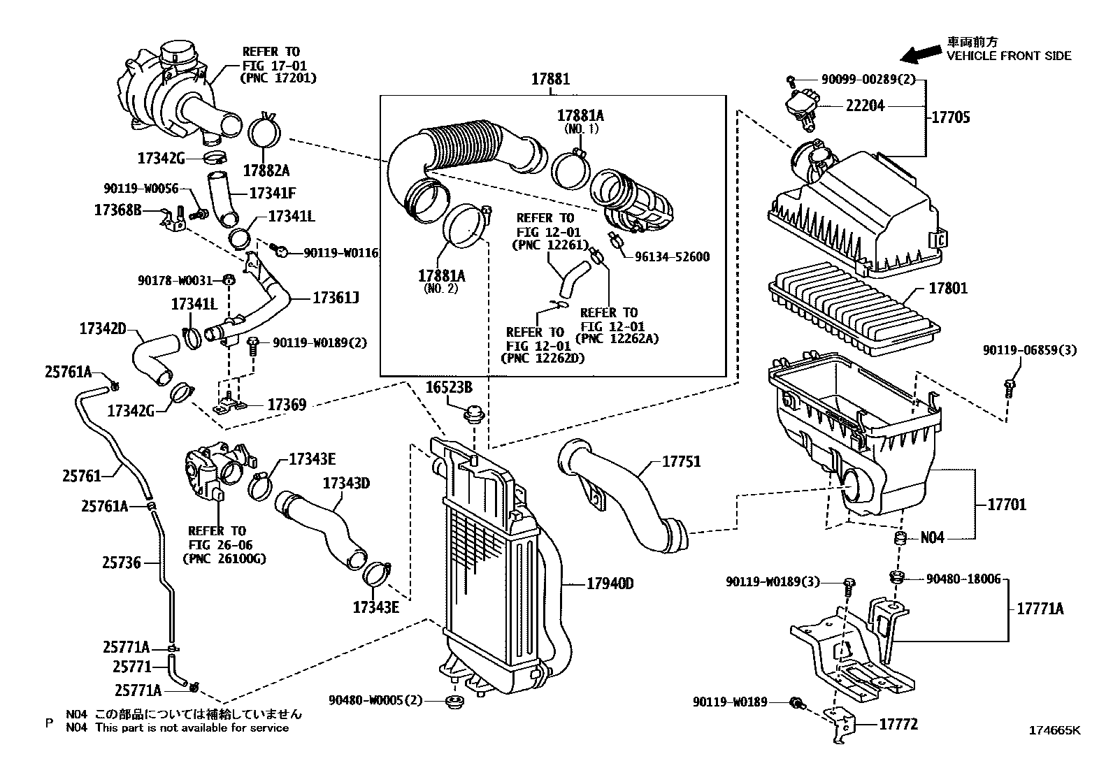Toyota YARIS Air Cleaner EPC diagram — 174665K