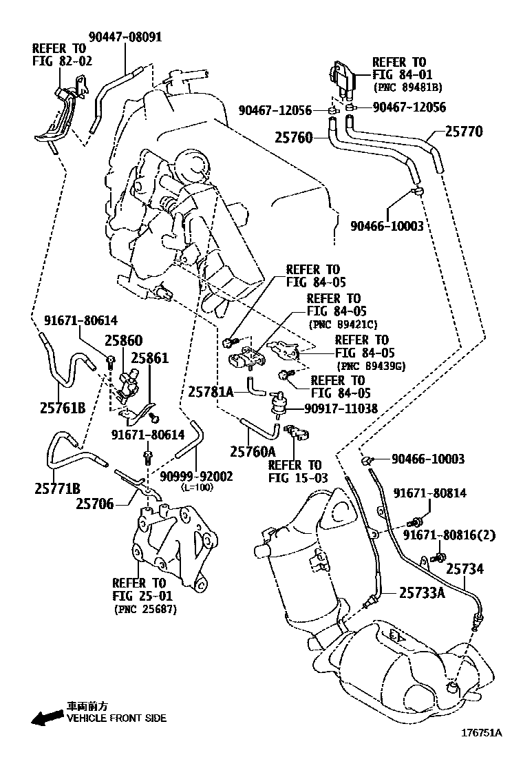 Toyota YARIS vacuum tube EPC diagram — 176751A