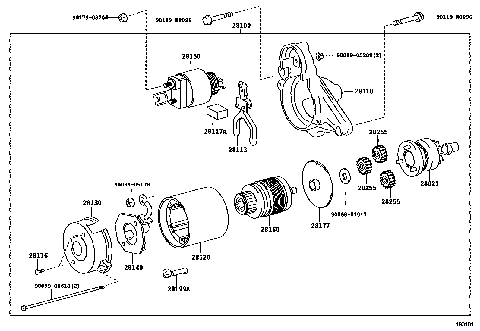 Toyota YARIS 起动机 EPC diagram — 193101