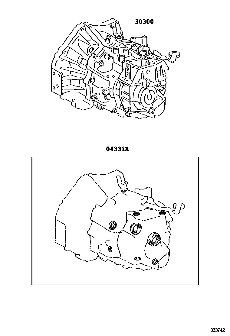Toyota YARIS 传动桥或变速器总成和衬垫组件(MTM) EPC diagram — 333742