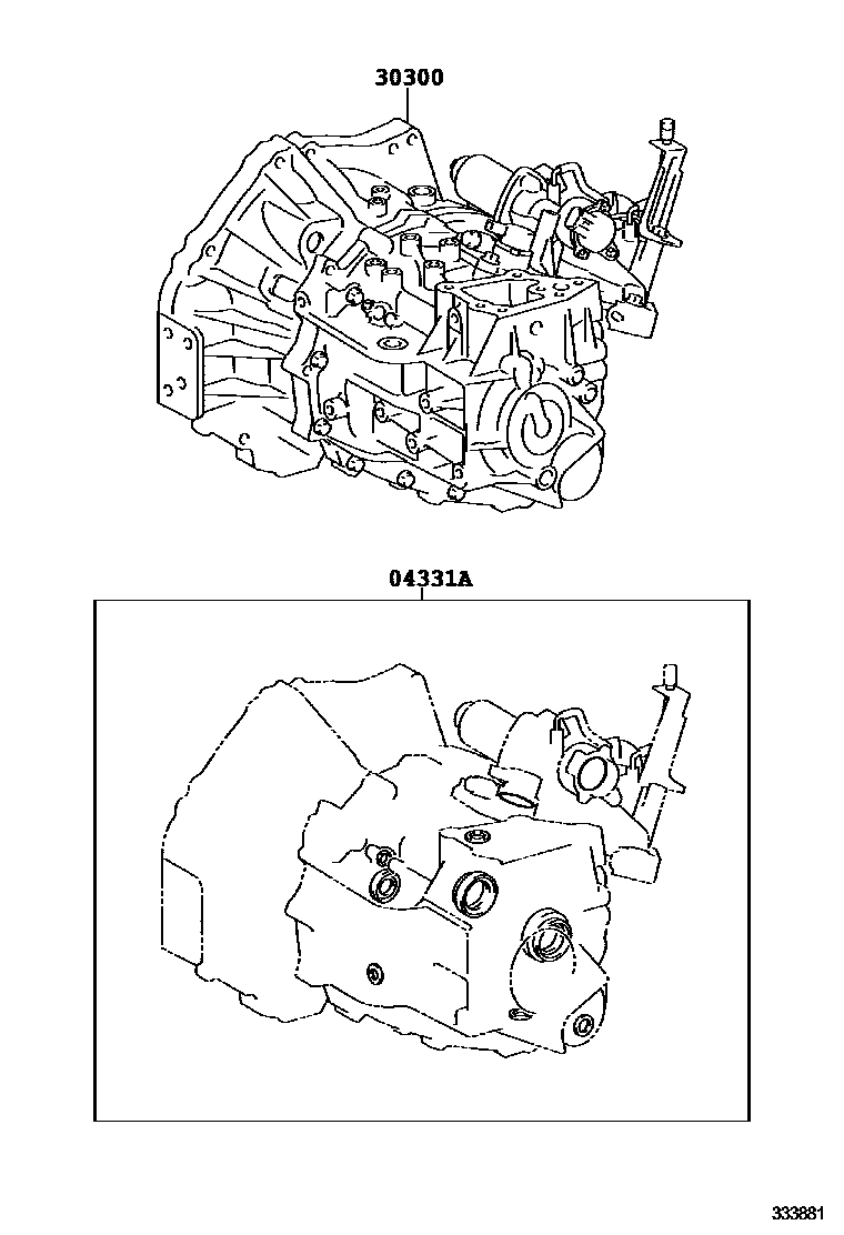 Toyota YARIS 传动桥或变速器总成和衬垫组件(MTM) EPC diagram — 333881