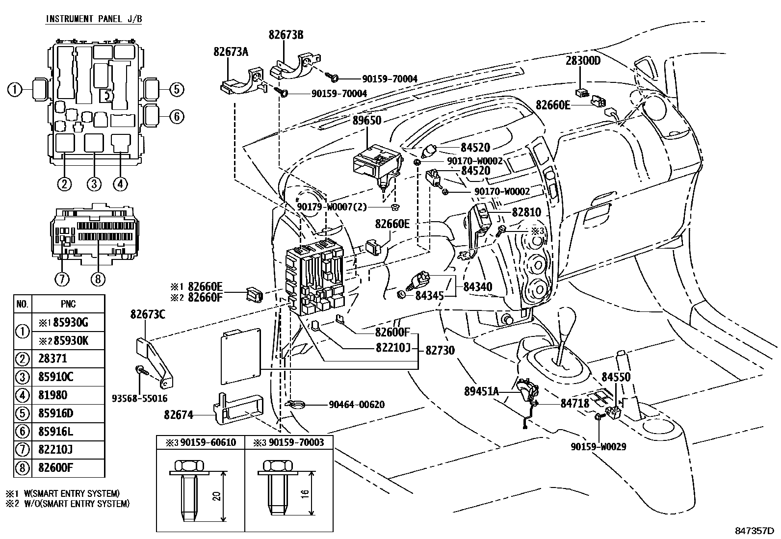 Toyota YARIS 开关和继电器和ECU EPC diagram — 847357D