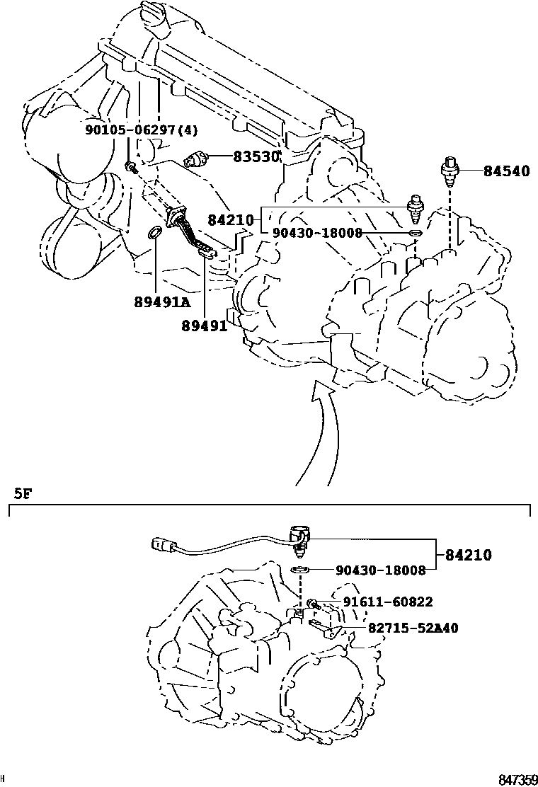 Toyota YARIS 开关和继电器和ECU EPC diagram — 847359