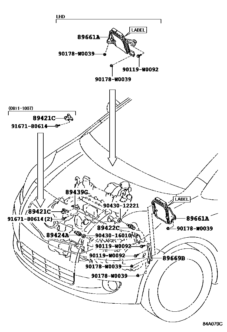Toyota YARIS 电子控制柴油机(ECD) EPC diagram — 84A079C