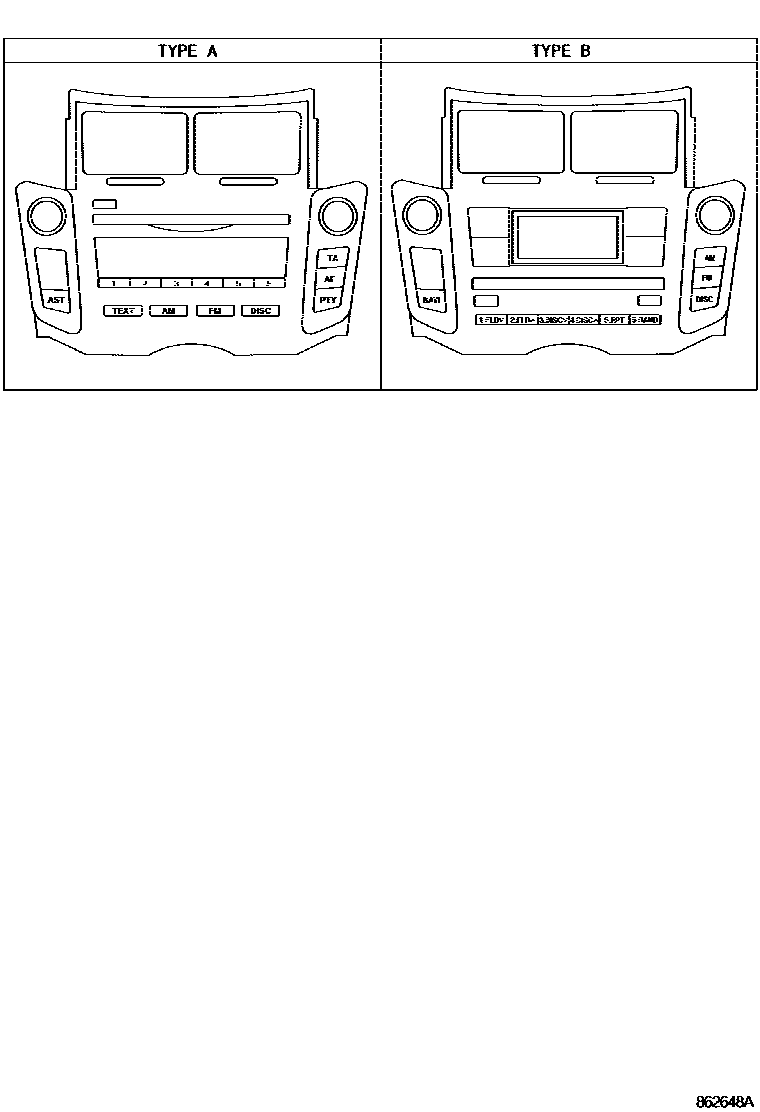 Toyota YARIS 收音机、放大器和冷凝器 EPC diagram — 862648A