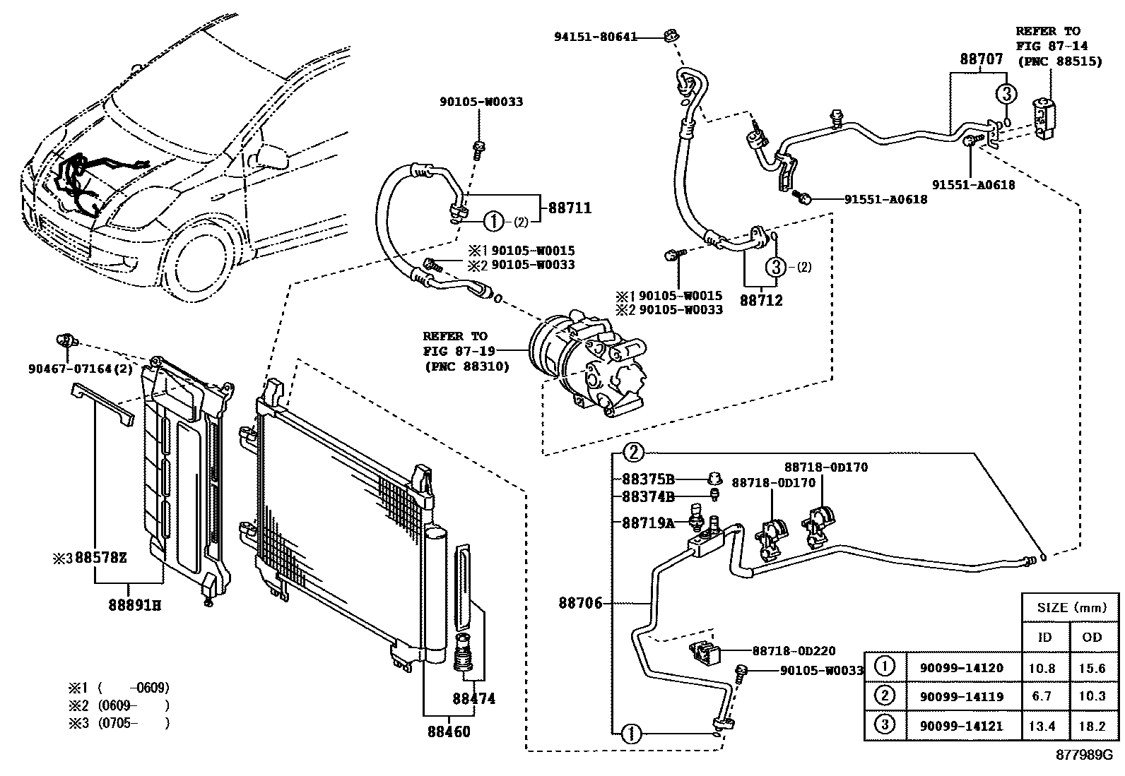 Toyota YARIS Heating & Air Conditioning - Cooler Piping EPC diagram — 877989G