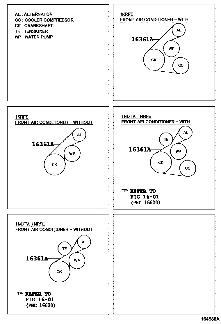 Toyota YARIS V-Belt EPC diagram — 164588A