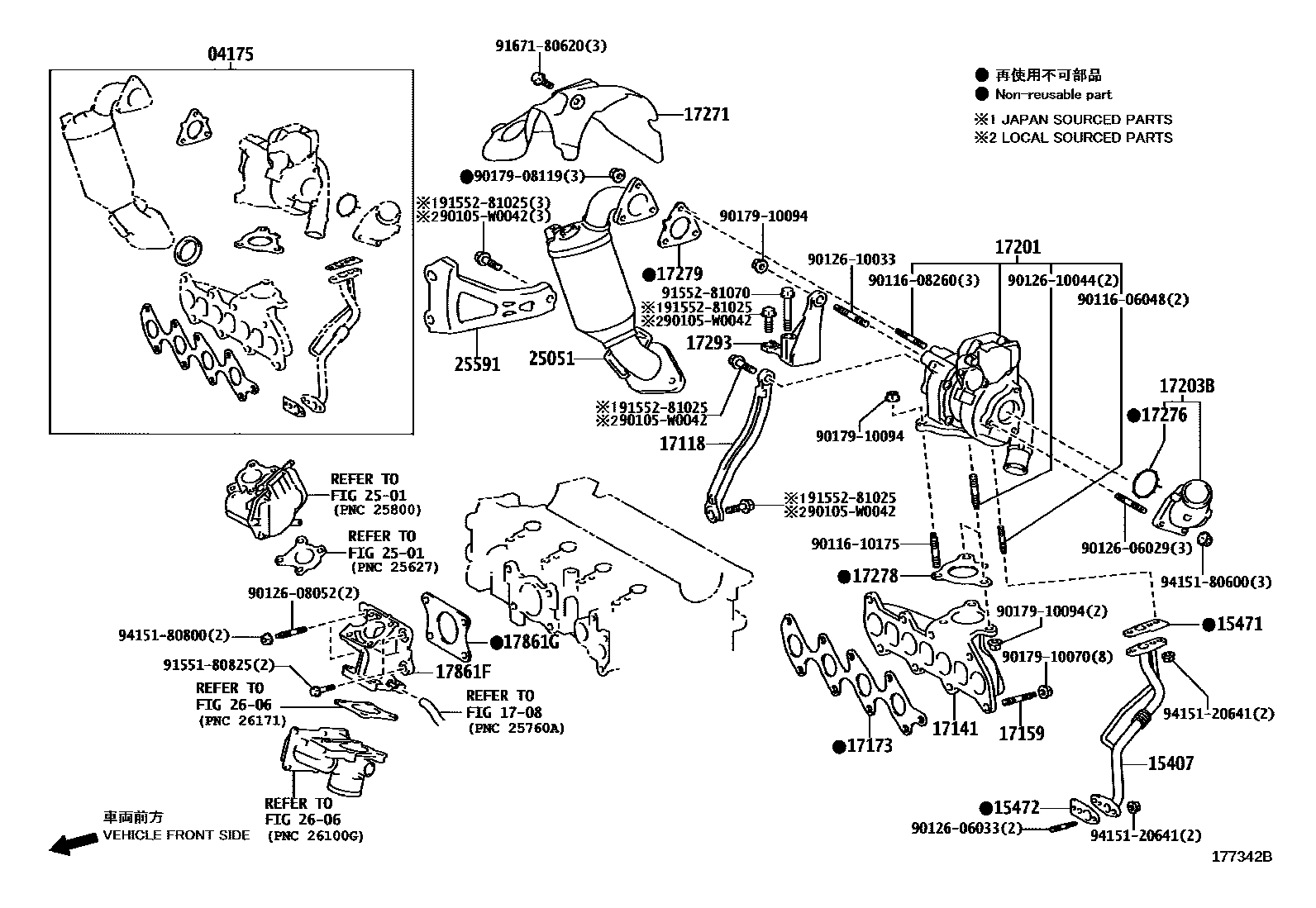 Toyota YARIS Manifold EPC diagram — 177342B