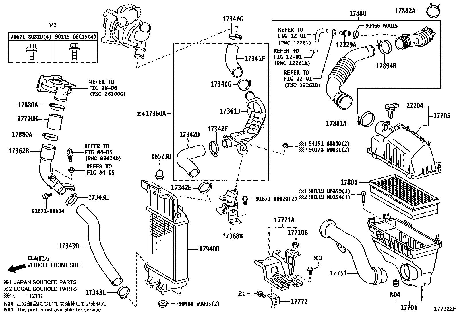 Toyota YARIS Air Cleaner EPC diagram — 177322H