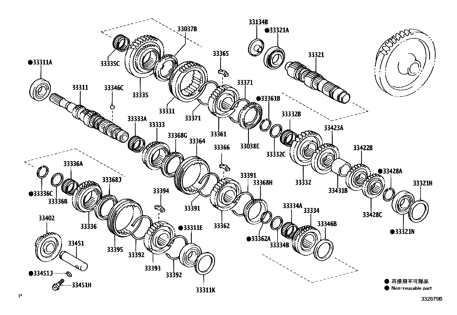 Toyota YARIS 变速器齿轮(MTM) EPC diagram — 332679B