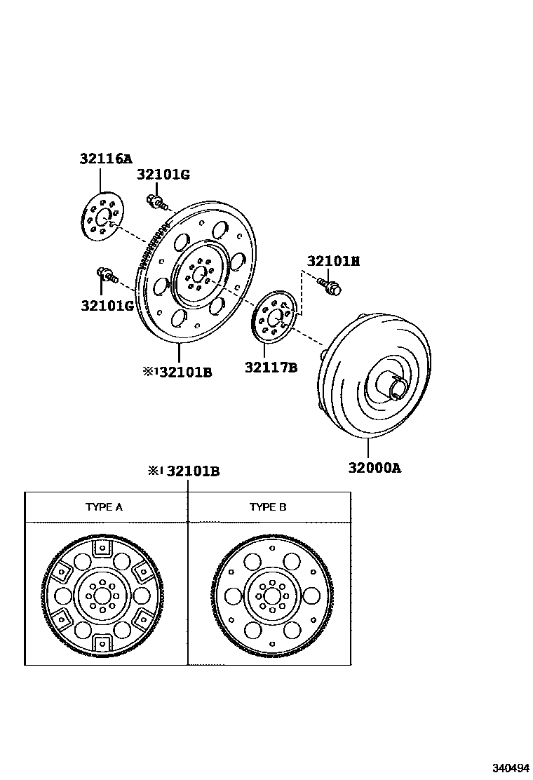 Toyota YARIS 变矩器、前油泵(CVT) EPC diagram — 340494