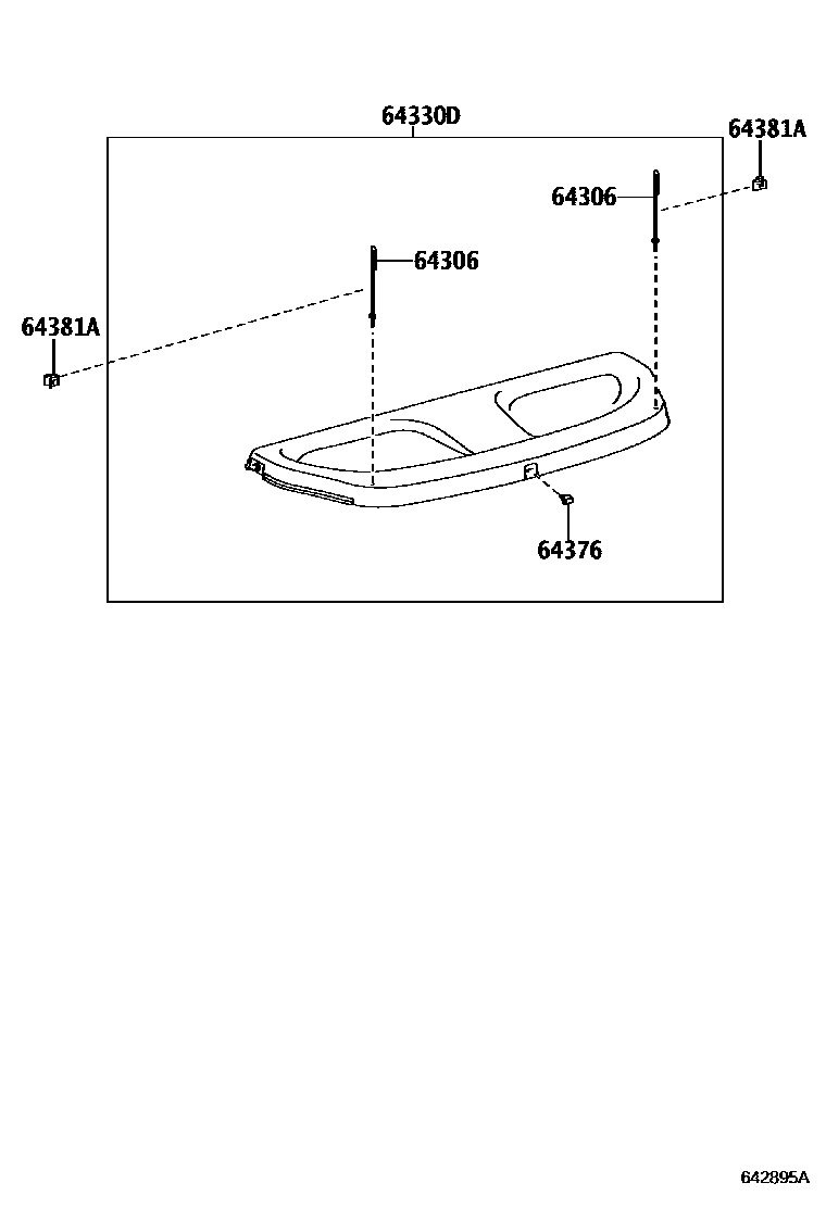 Toyota YARIS 底板和底板装饰罩 EPC diagram — 642895A