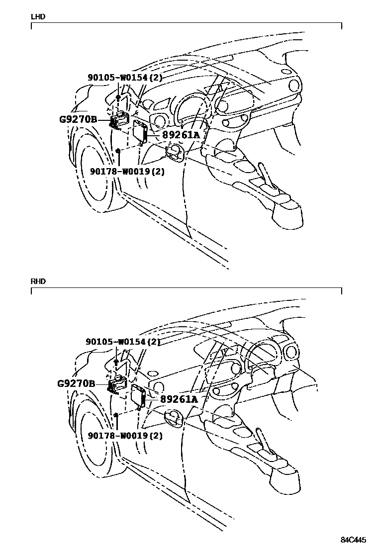 Toyota YARIS 电子控制系统 EPC diagram — 84C445