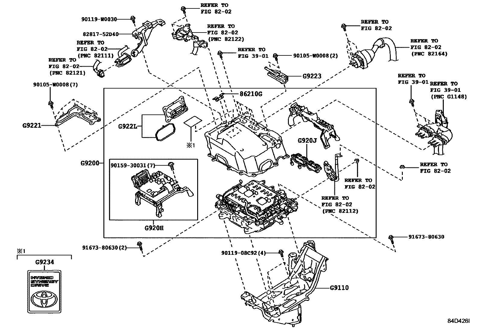 Toyota YARIS HV逆变器 EPC diagram — 84D426I