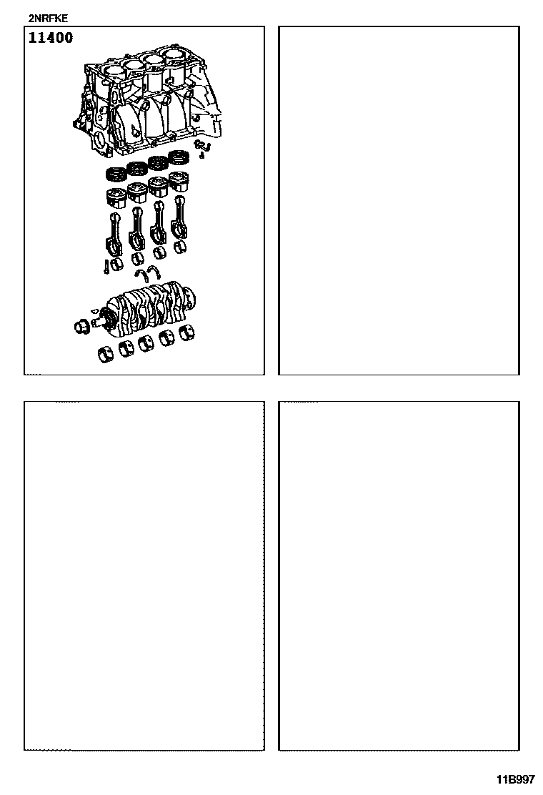 Toyota YARIS Short Block Assembly EPC diagram — 11B997