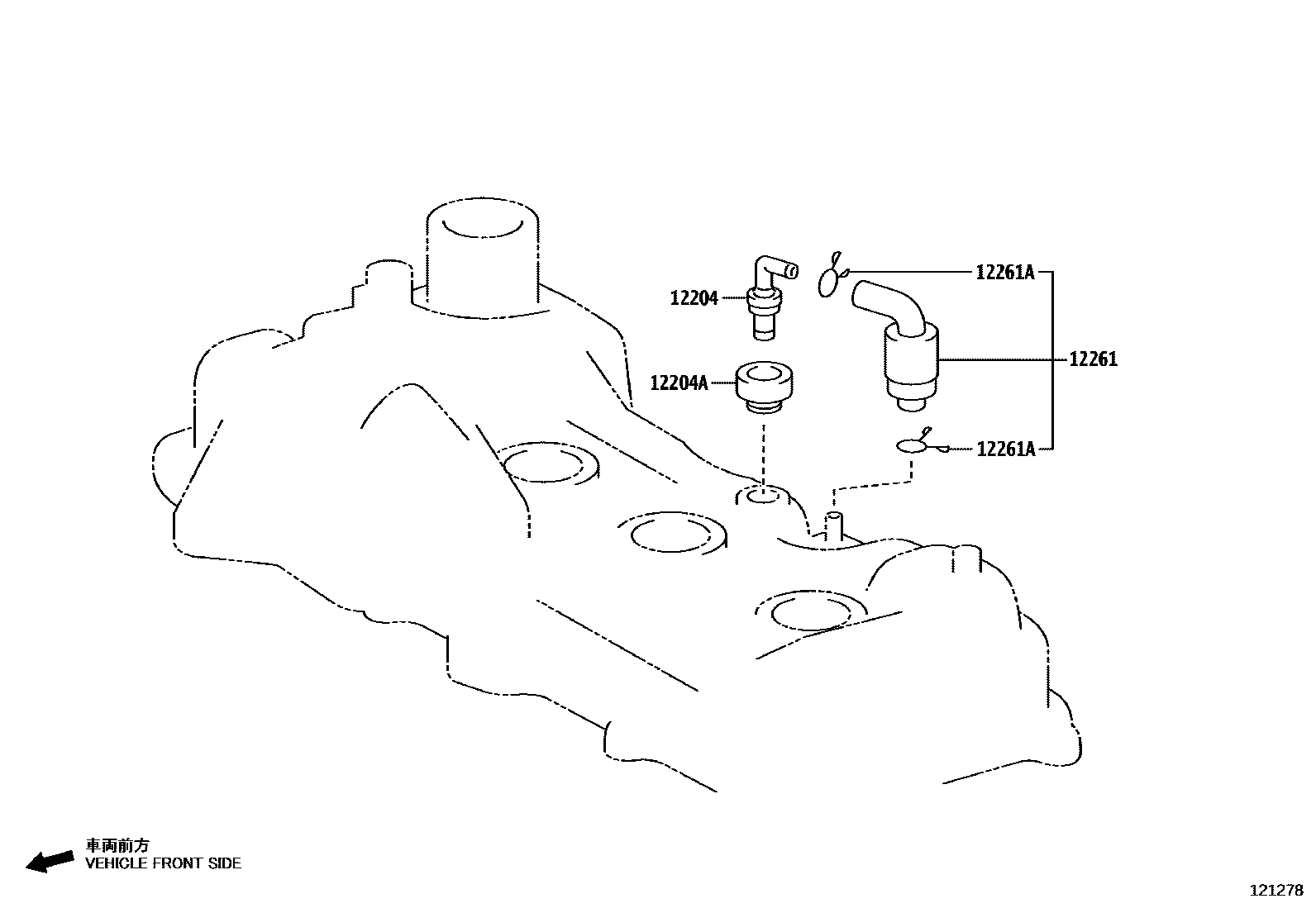 Toyota YARIS Ventilation Hose EPC diagram — 121278