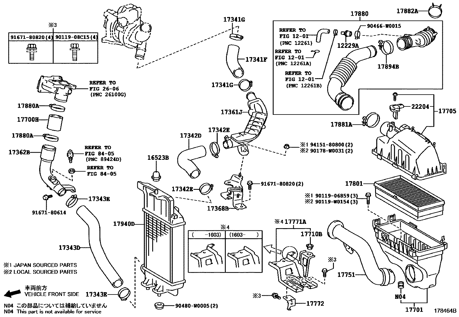 Toyota YARIS Air Cleaner EPC diagram — 178464B