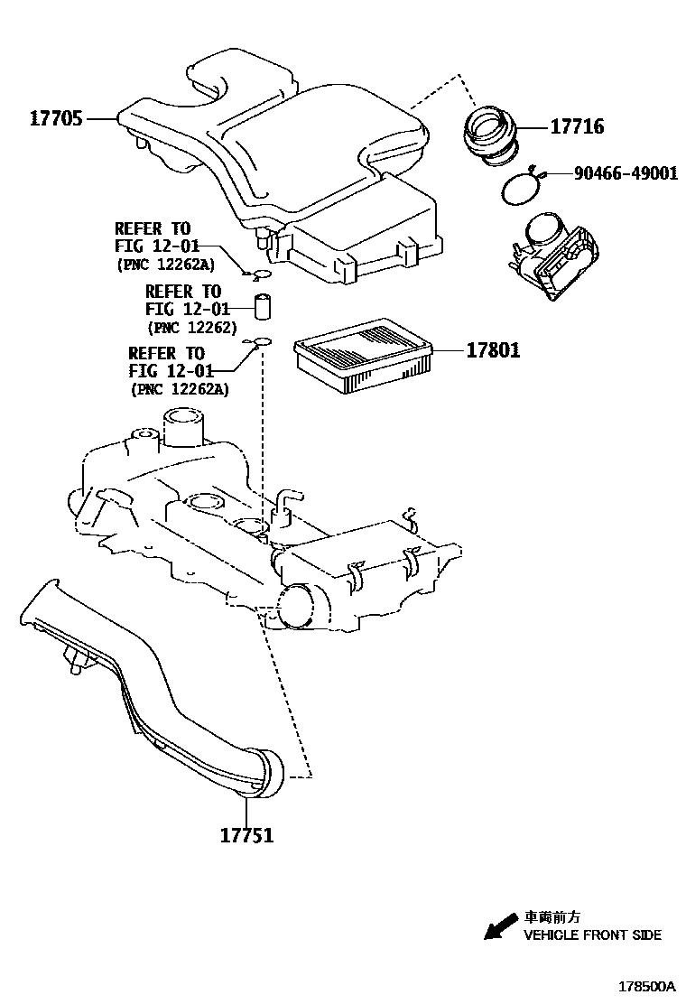 Toyota YARIS Air Cleaner EPC diagram — 178500A