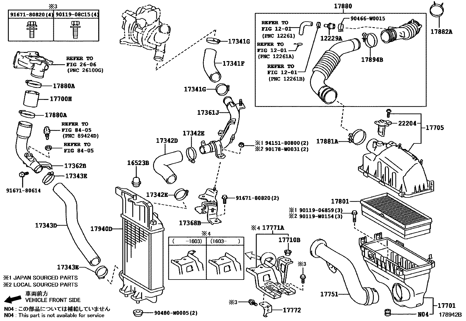 Toyota YARIS Air Cleaner EPC diagram — 178942B