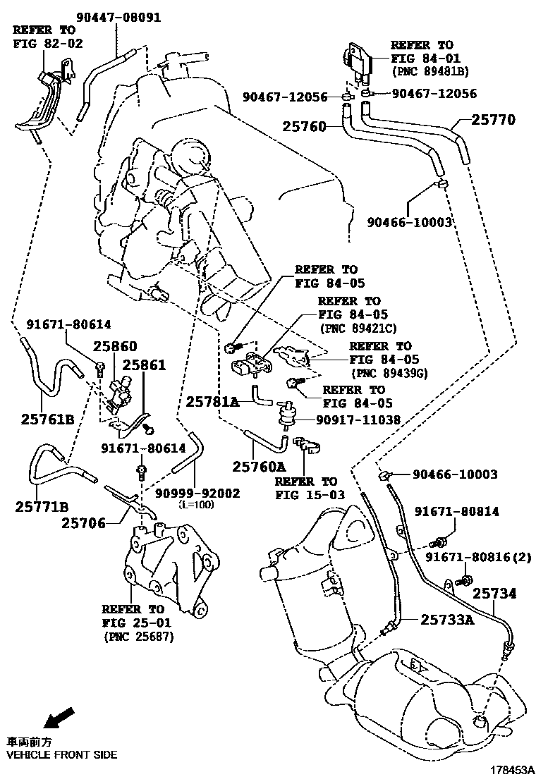 Toyota YARIS vacuum tube EPC diagram — 178453A