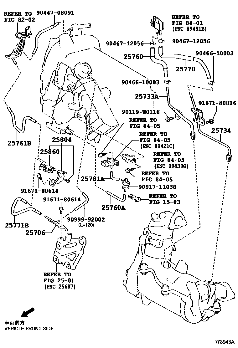 Toyota YARIS vacuum tube EPC diagram — 178943A