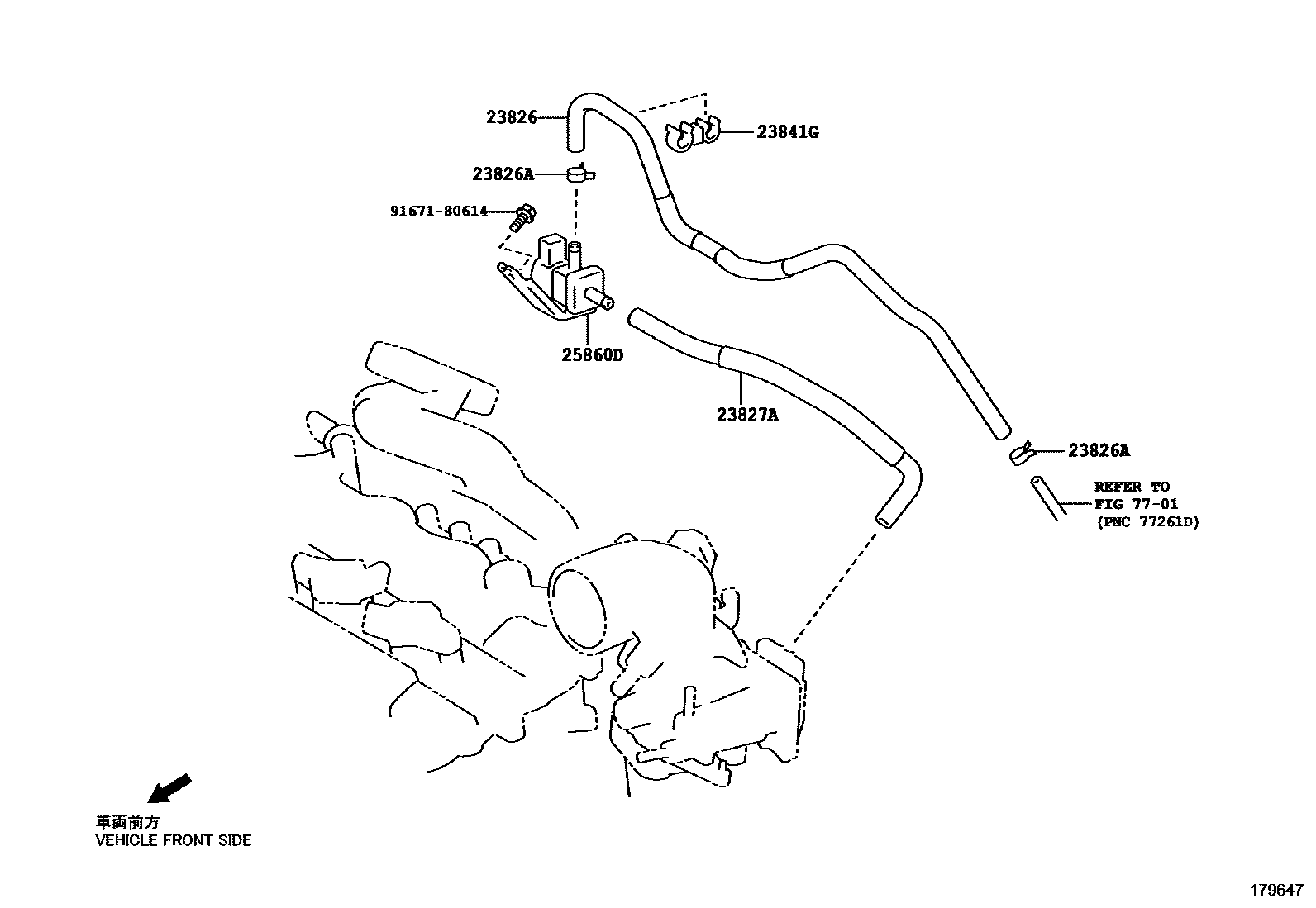 Toyota YARIS vacuum tube EPC diagram — 179647