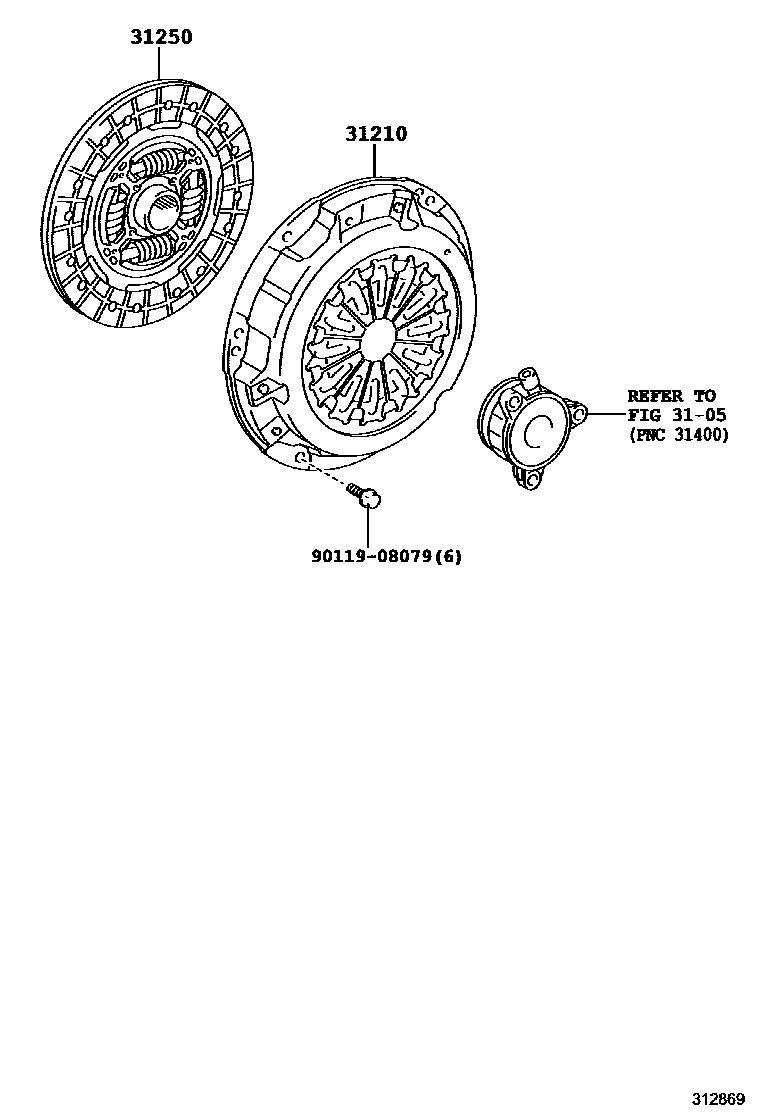 Toyota YARIS 离合器和分离叉 EPC diagram — 312869