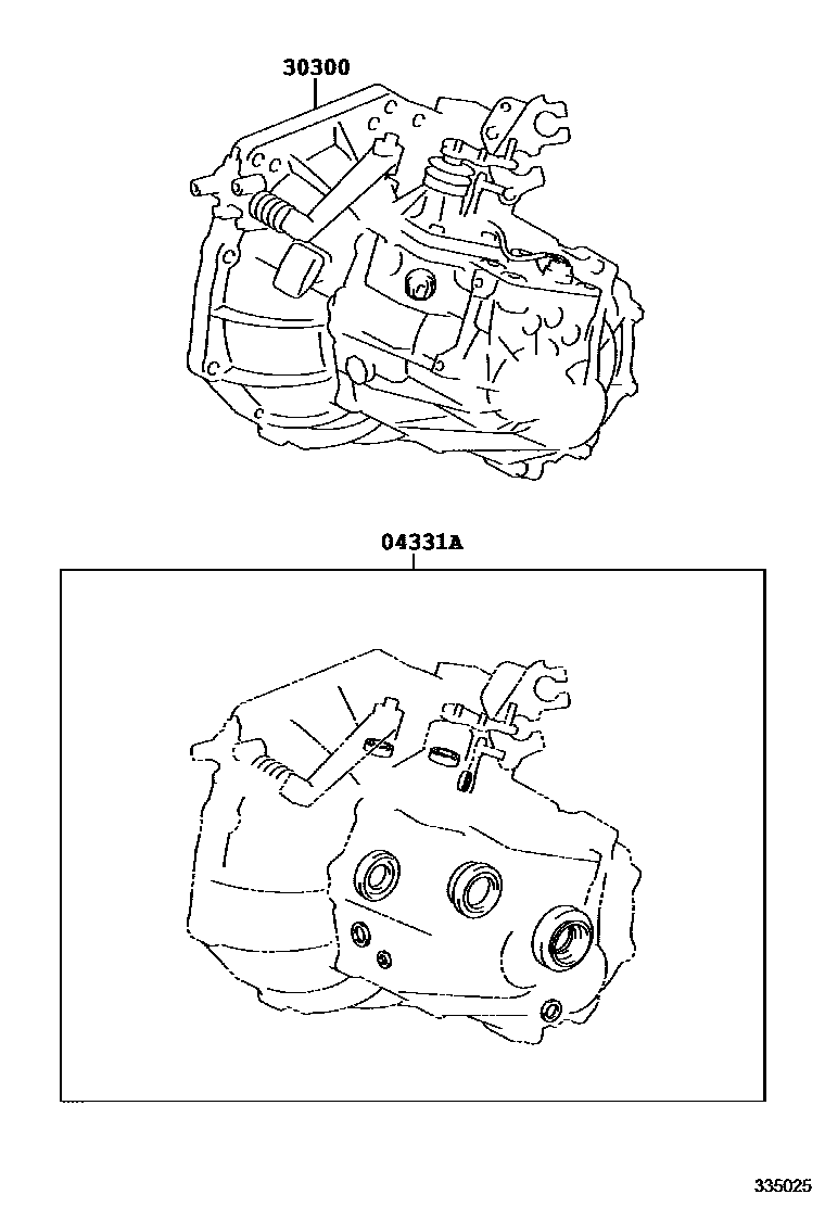Toyota YARIS 传动桥或变速器总成和衬垫组件(MTM) EPC diagram — 335025