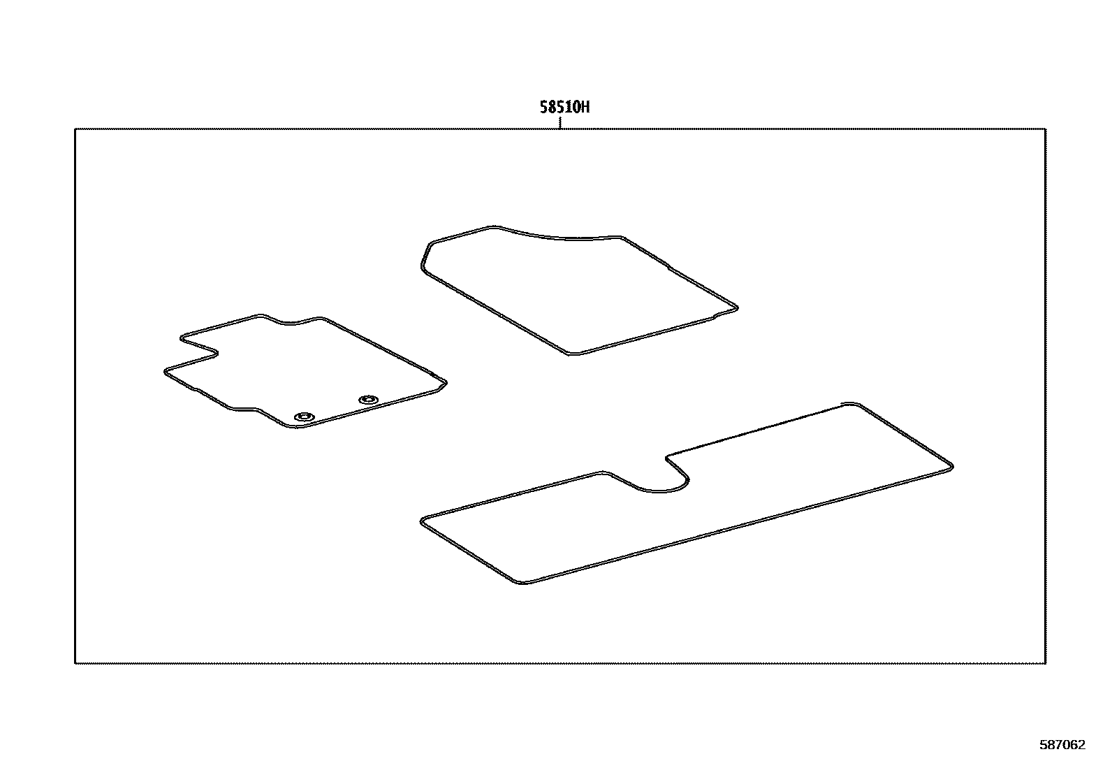 Toyota YARIS 地板垫和地毯 EPC diagram — 587062
