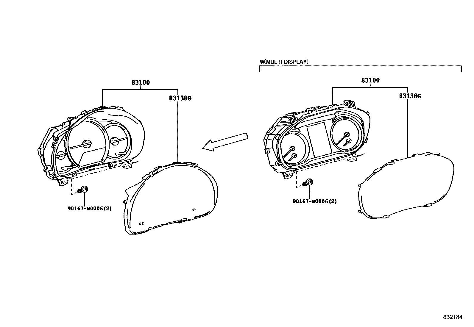 Toyota YARIS 仪表 EPC diagram — 832184