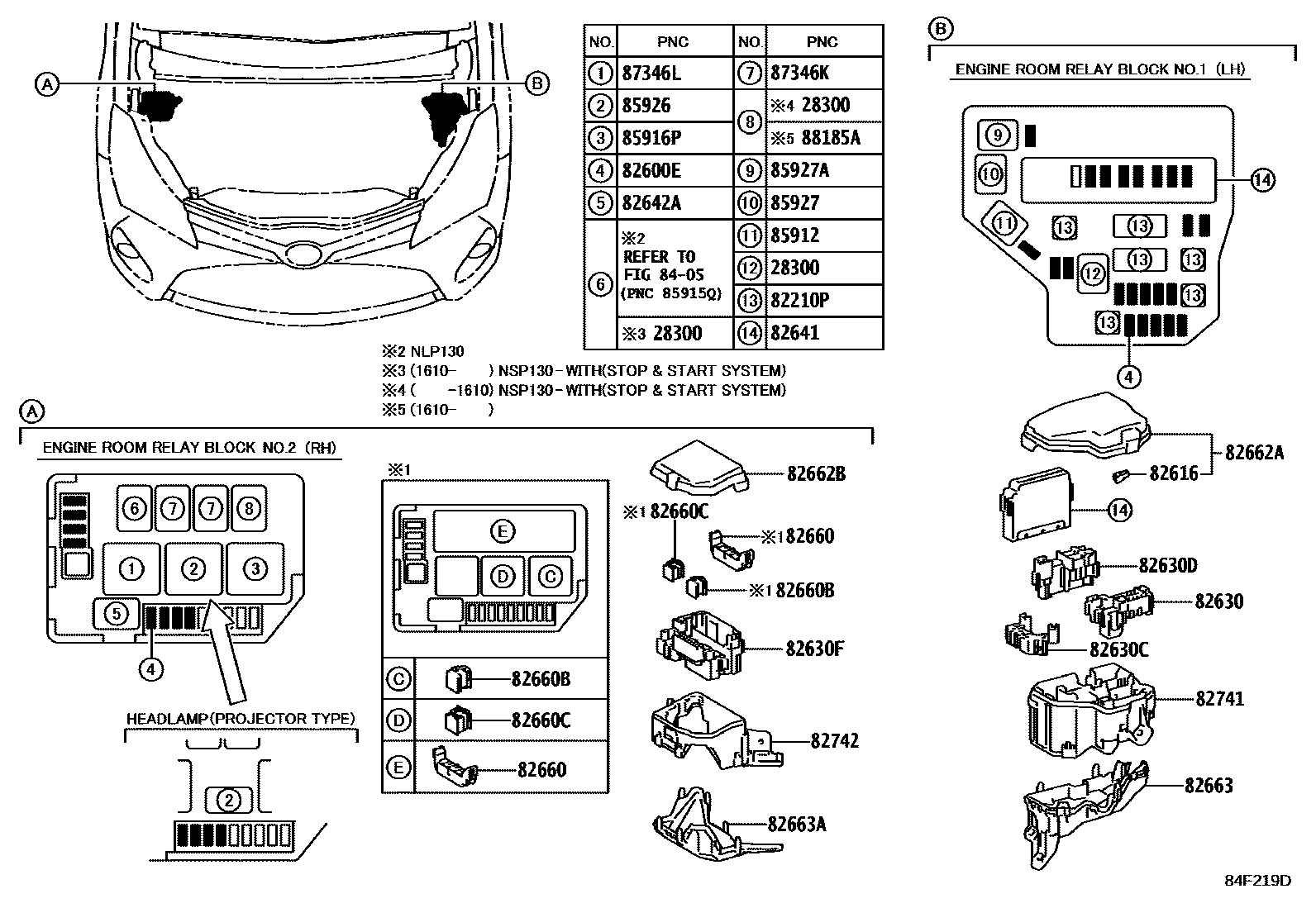 Toyota YARIS 开关和继电器和ECU EPC diagram — 84F219D