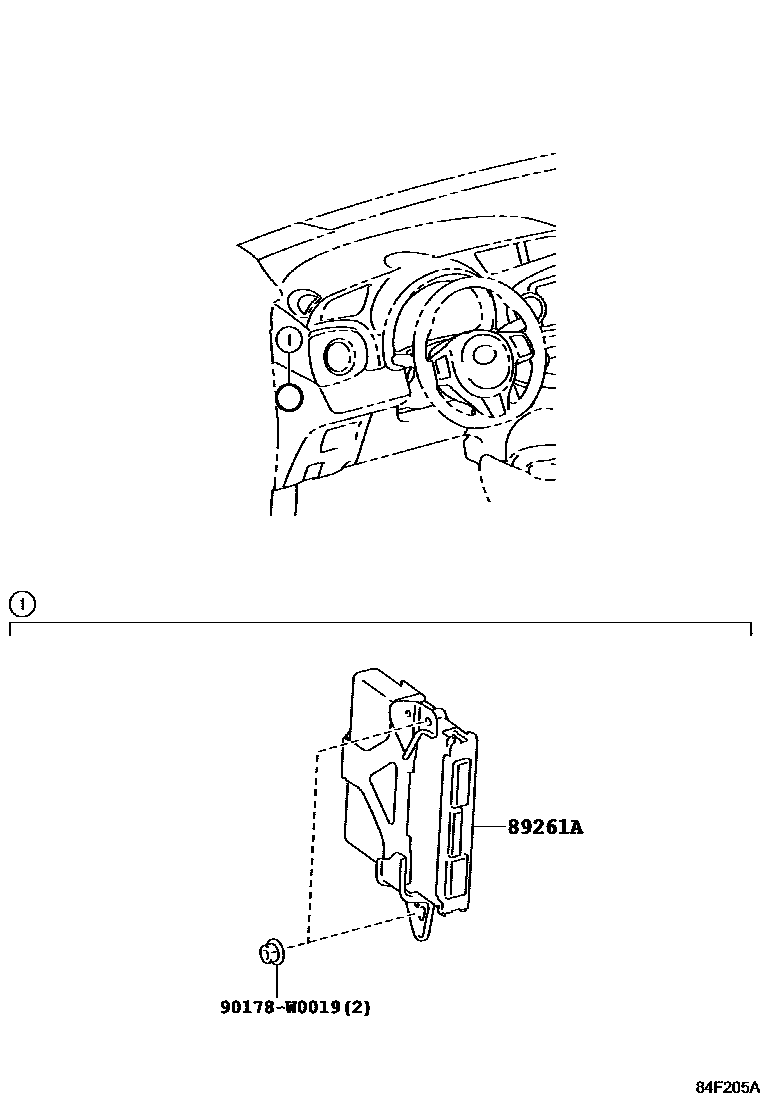 Toyota YARIS 电子控制系统 EPC diagram — 84F205A