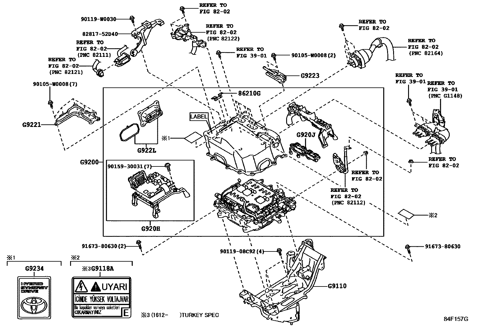 Toyota YARIS HV逆变器 EPC diagram — 84F157G