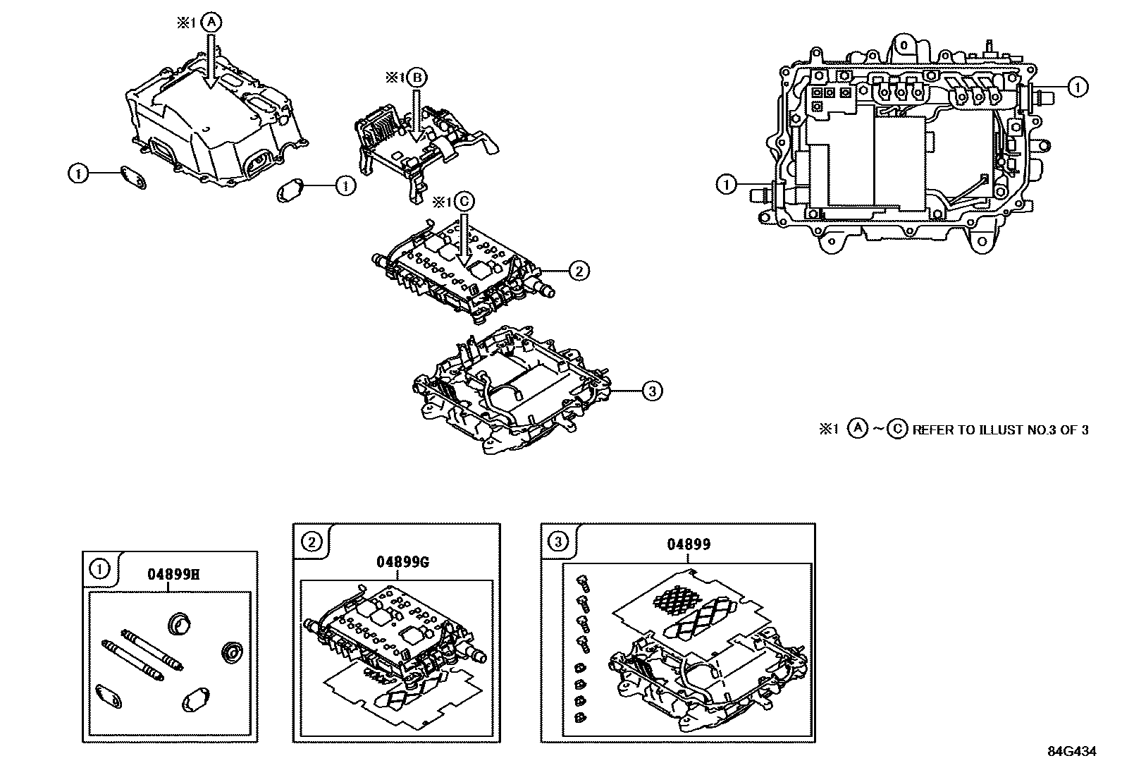 Toyota YARIS HV逆变器 EPC diagram — 84G434