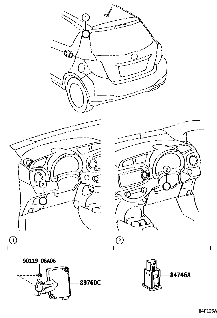 Toyota YARIS 轮胎压力警告系统 EPC diagram — 84F125A