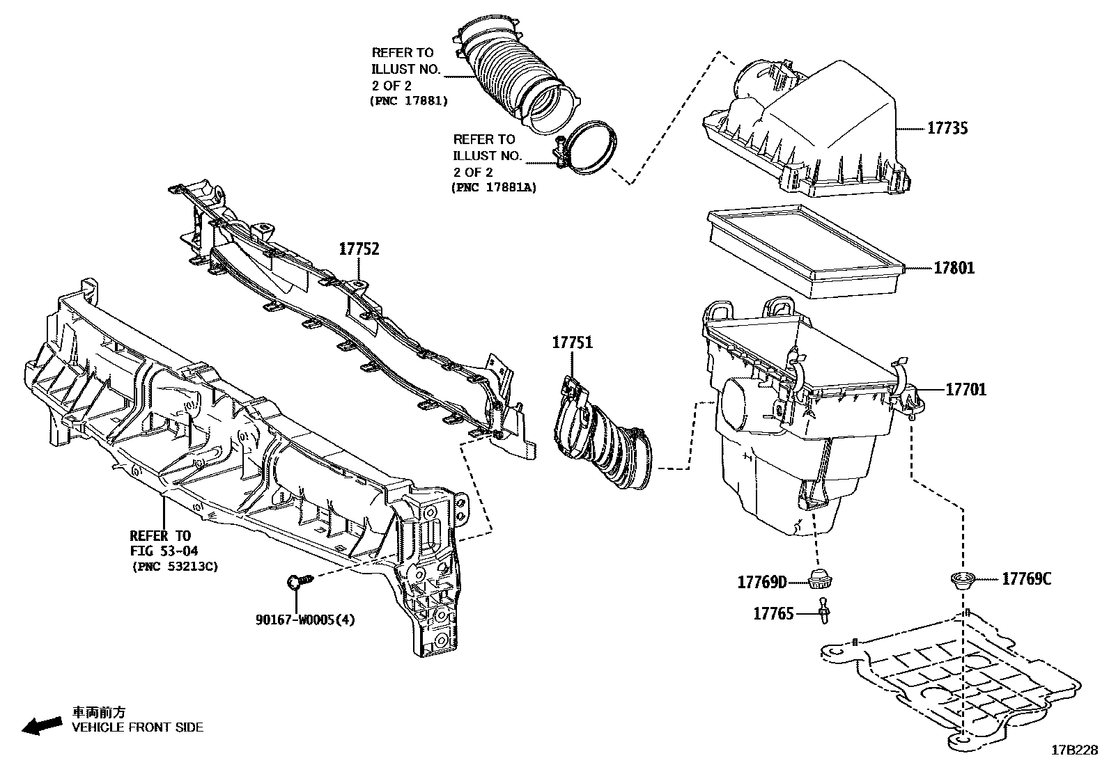 Toyota YARIS Air Cleaner EPC diagram — 17B228