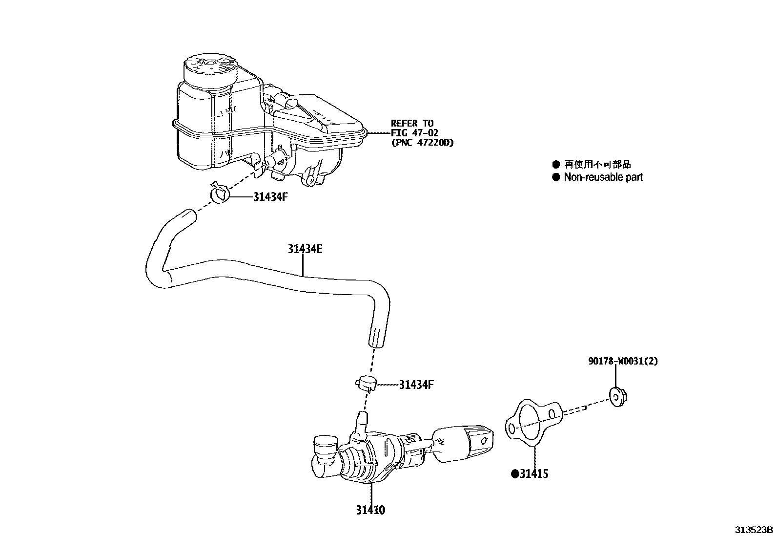 Toyota YARIS 离合器总泵 EPC diagram — 313523B