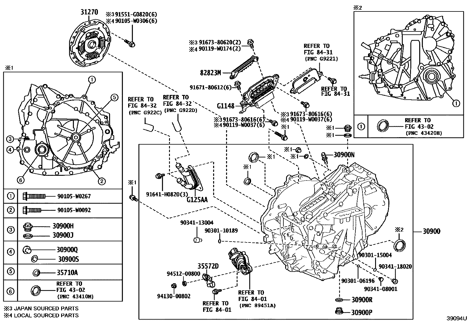 Toyota YARIS HV或FCV传动桥总成 EPC diagram — 39094U