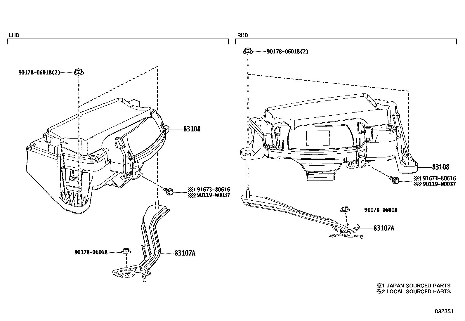 Toyota YARIS 仪表 EPC diagram — 832351