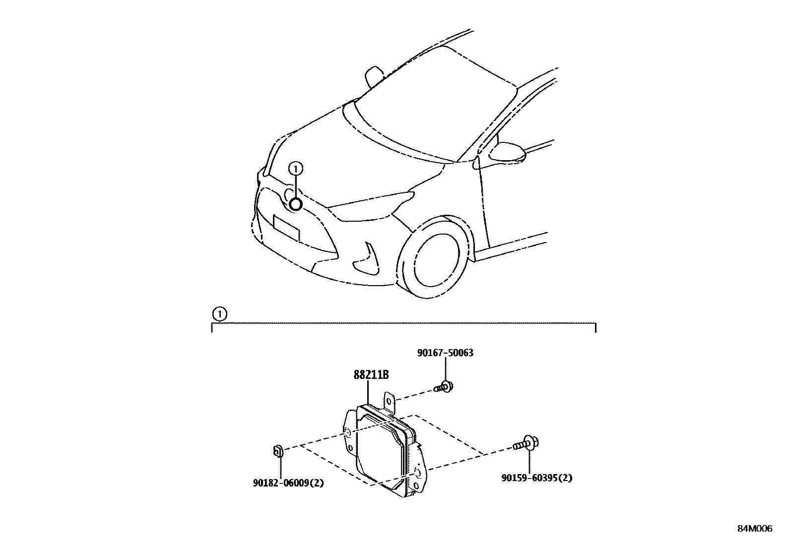Toyota YARIS 巡航控制(自动行驶) EPC diagram — 84M006