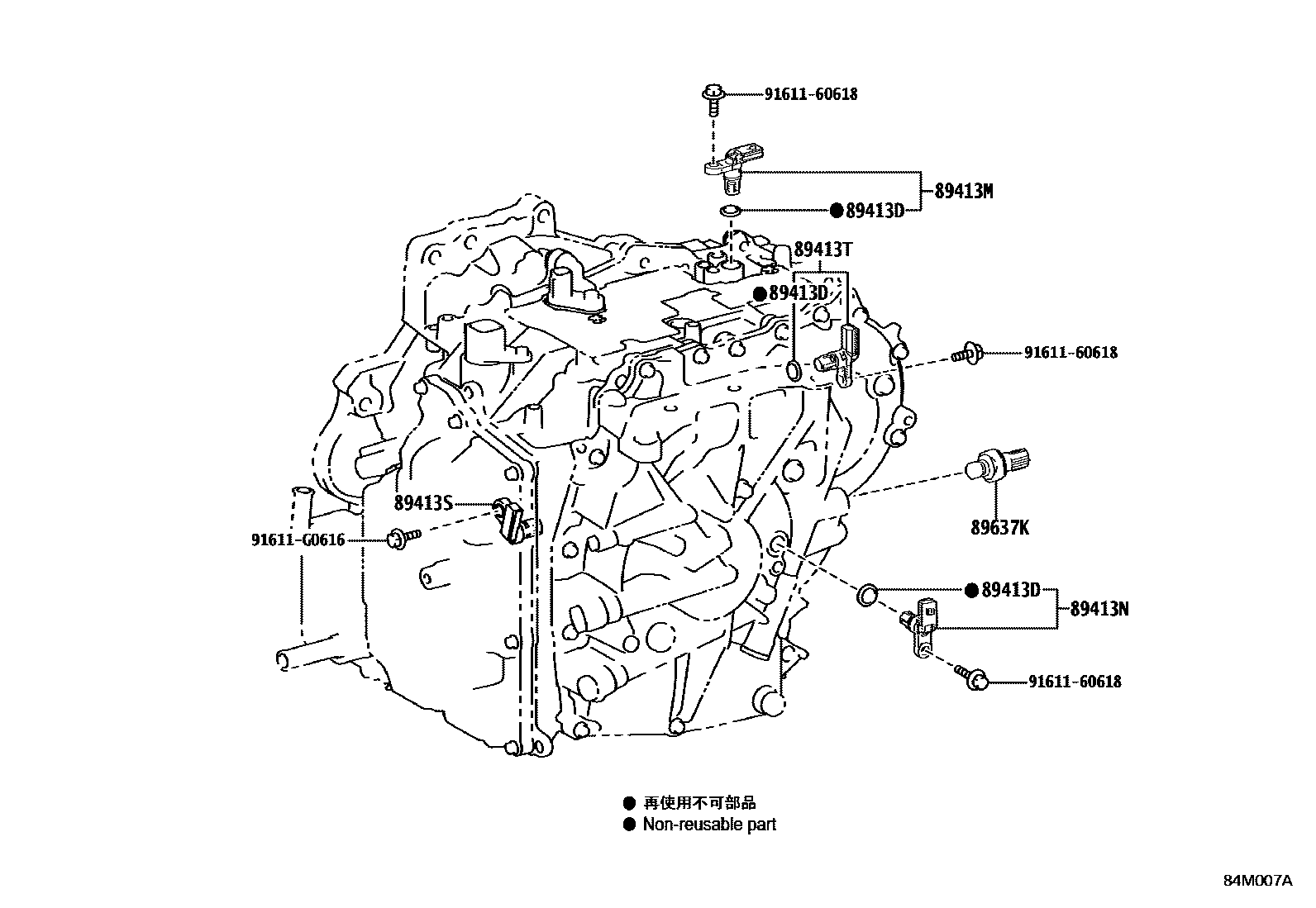 Toyota YARIS 超速档和电子控制变速器 EPC diagram — 84M007A