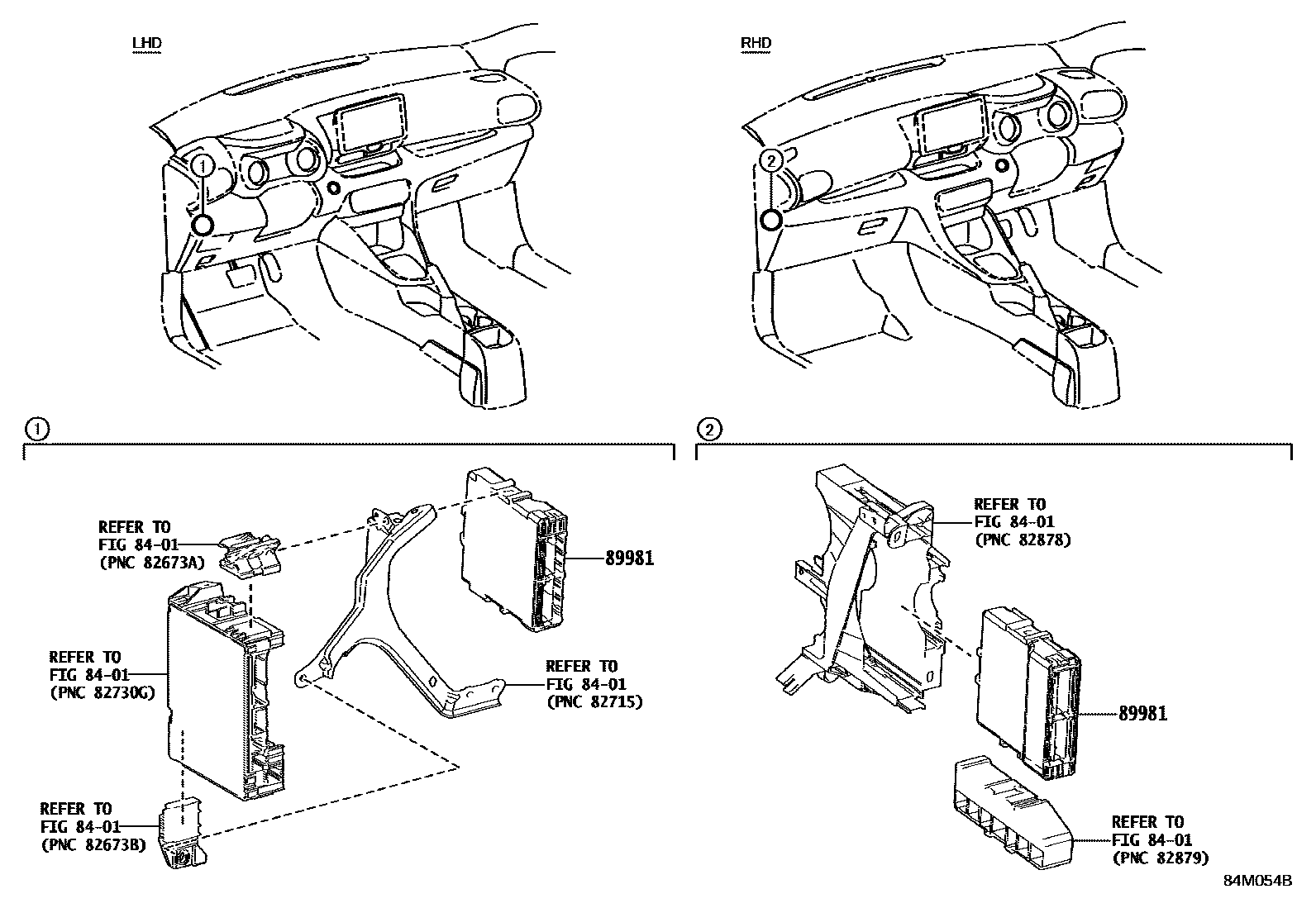 Toyota YARIS HV控制ECU EPC diagram — 84M054B