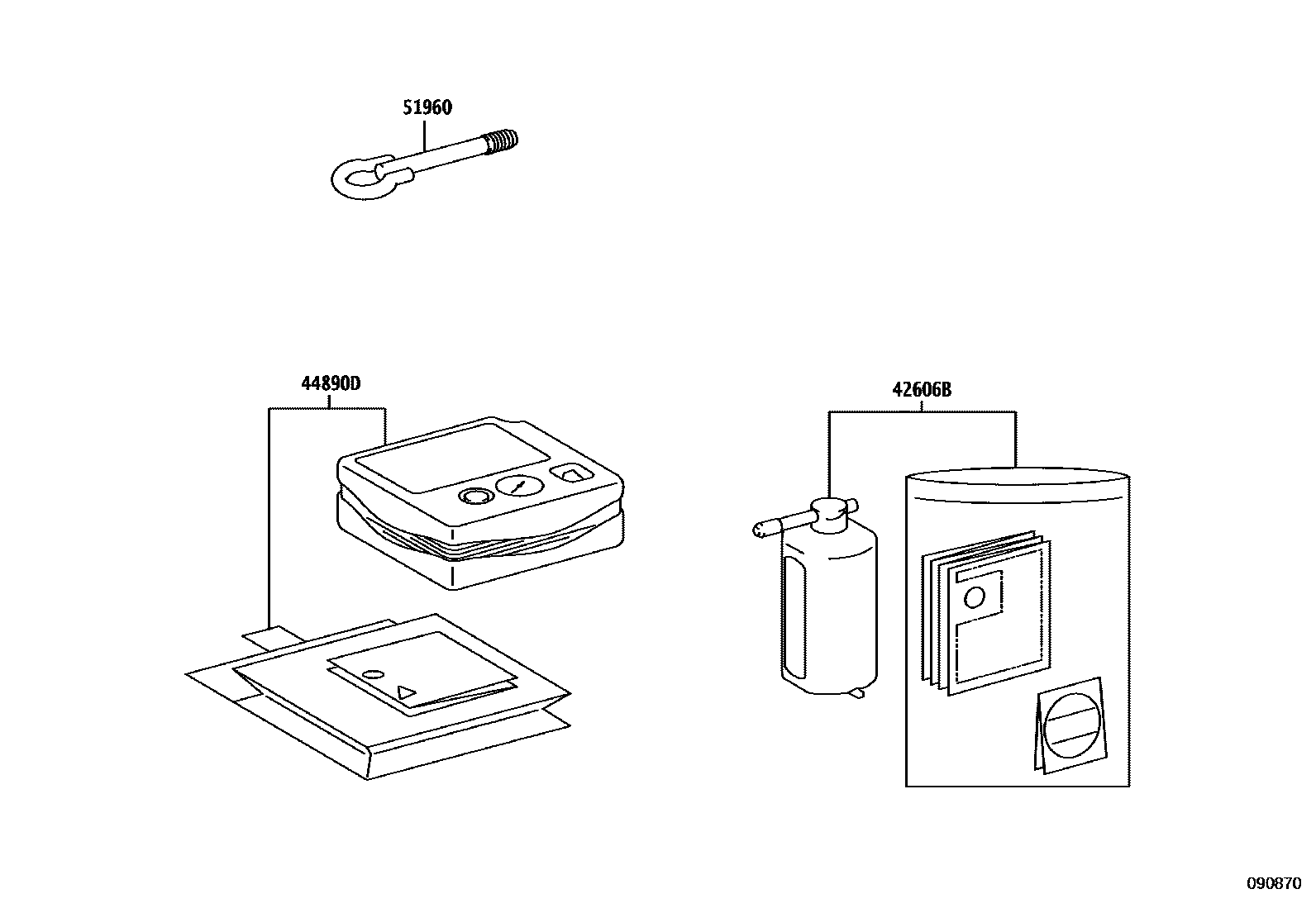 Toyota YARIS Standard Tools EPC diagram — 090870