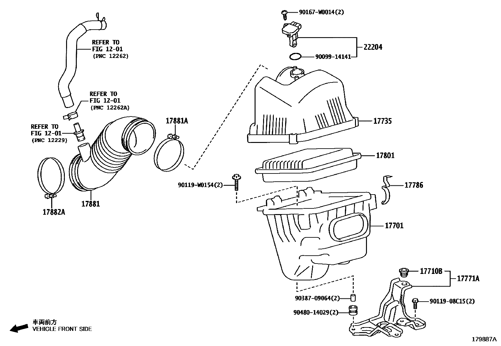 Toyota YARIS Air Cleaner EPC diagram — 179887A