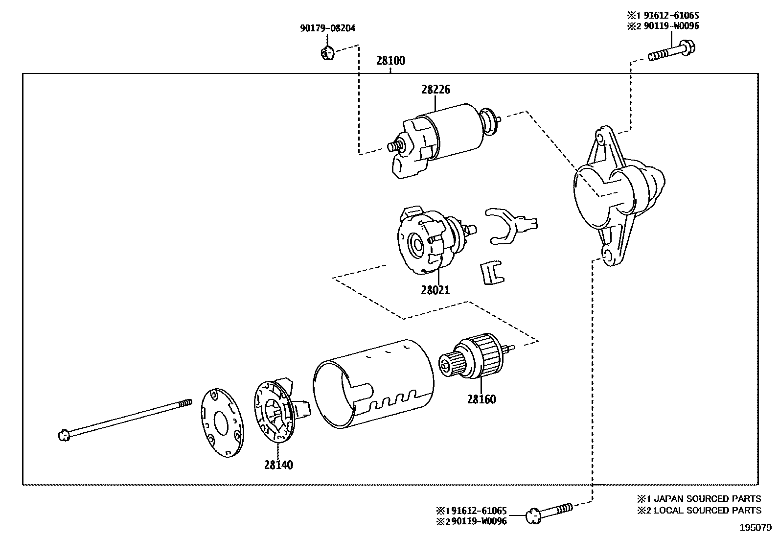 Toyota YARIS 起动机 EPC diagram — 195079