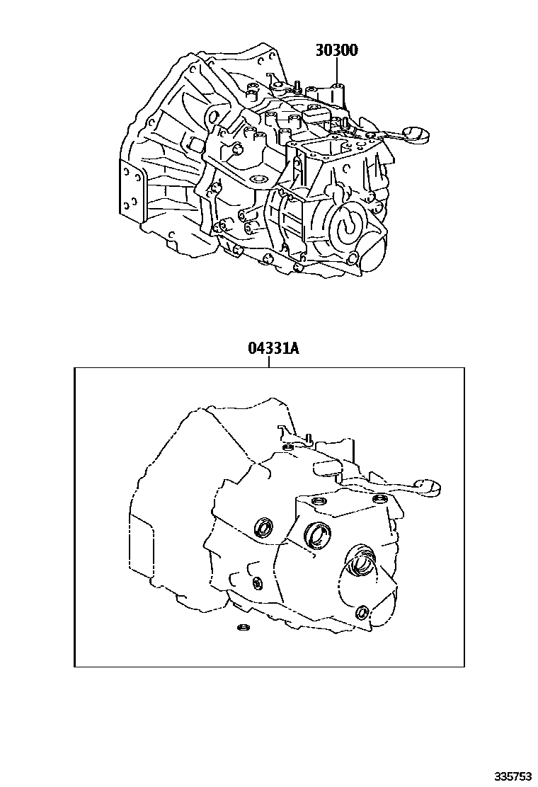Toyota YARIS 传动桥或变速器总成和衬垫组件(MTM) EPC diagram — 335753
