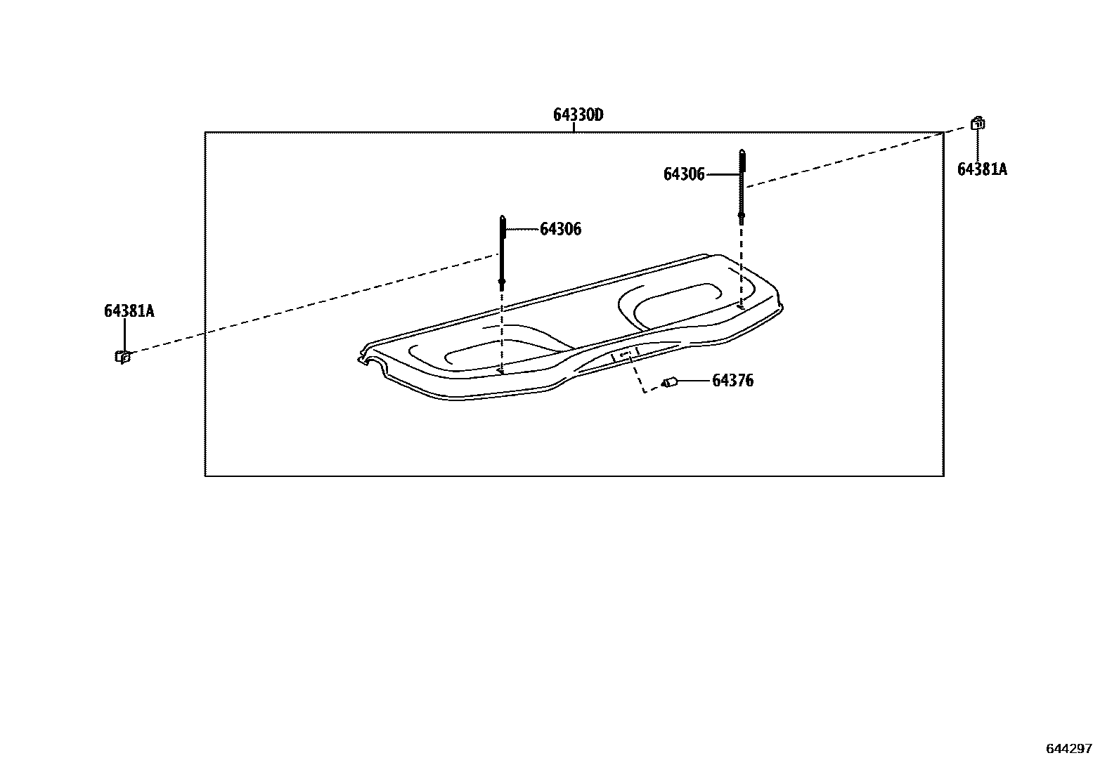 Toyota YARIS 底板和底板装饰罩 EPC diagram — 644297