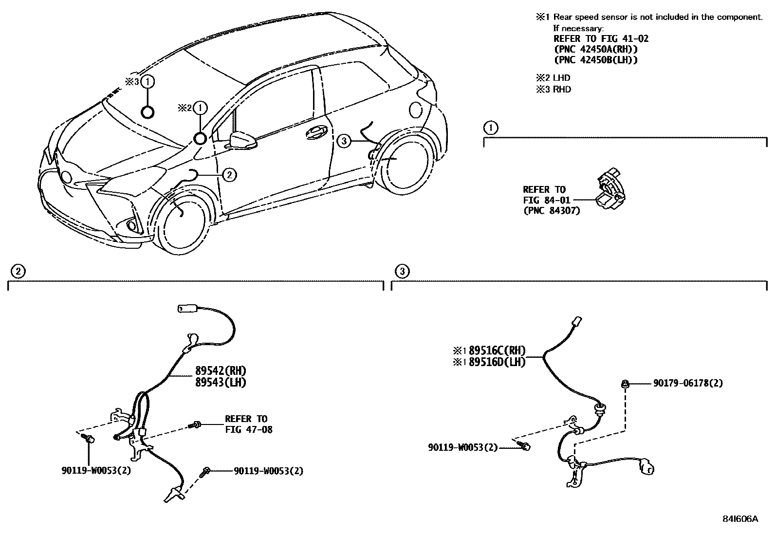Toyota YARIS ABS 和 VSC EPC diagram — 84I606A